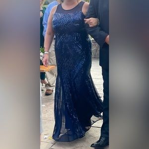 Mother of the Bride/Groom Beaded Gown (Navy)